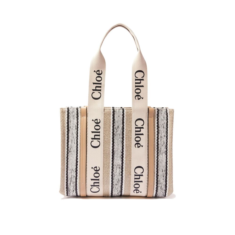 Chlo Beige Linen Tote Bag
