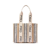 Chlo Beige Linen Tote Bag