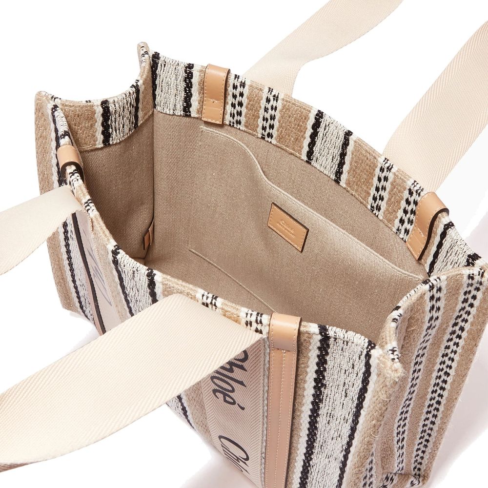 Chlo Beige Linen Tote Bag