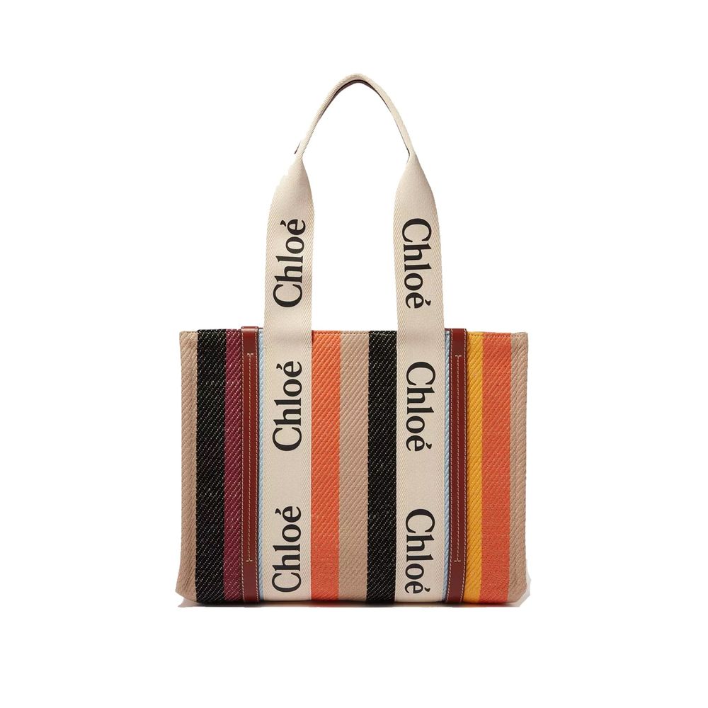 Chlo Beige Linen Tote Bag