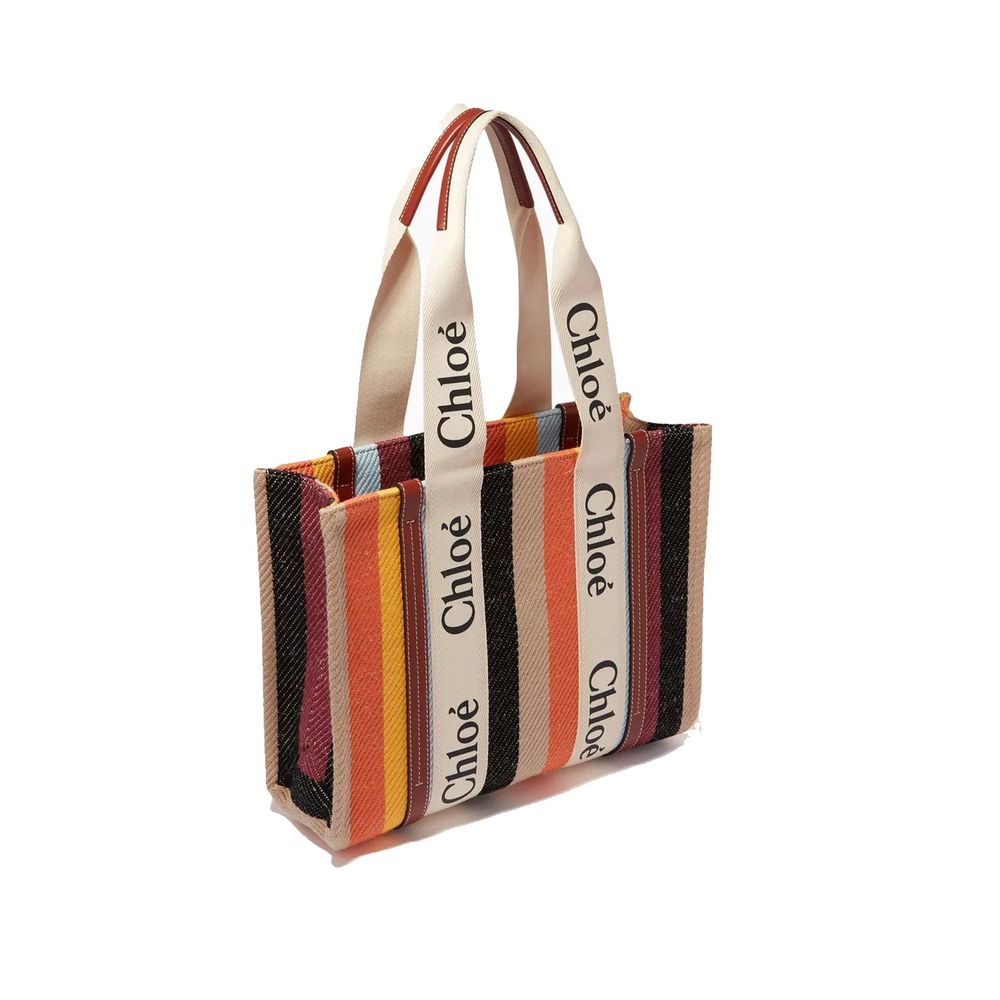 Chlo Beige Linen Tote Bag