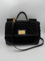 Dolce & Gabbana DOLCE & GABBANA Sicily Python and Macram Handbag