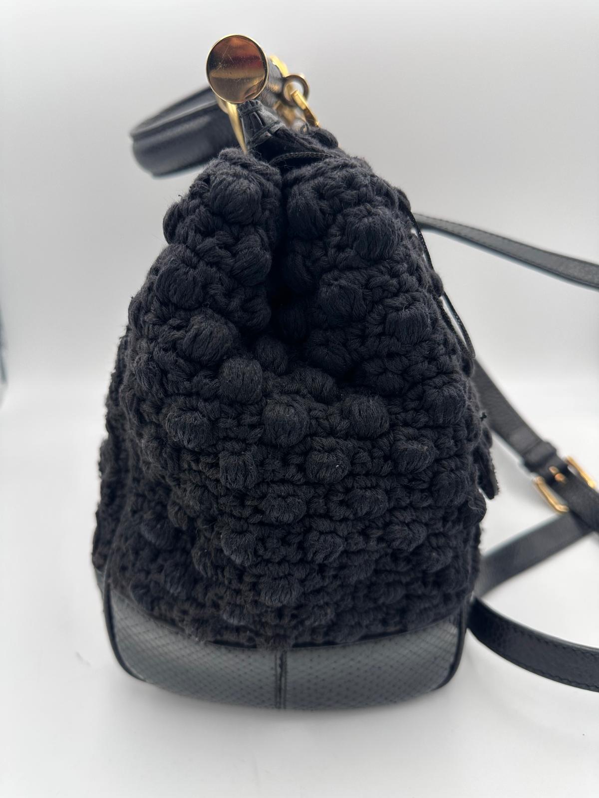 Dolce & Gabbana DOLCE & GABBANA Sicily Python and Macram Handbag