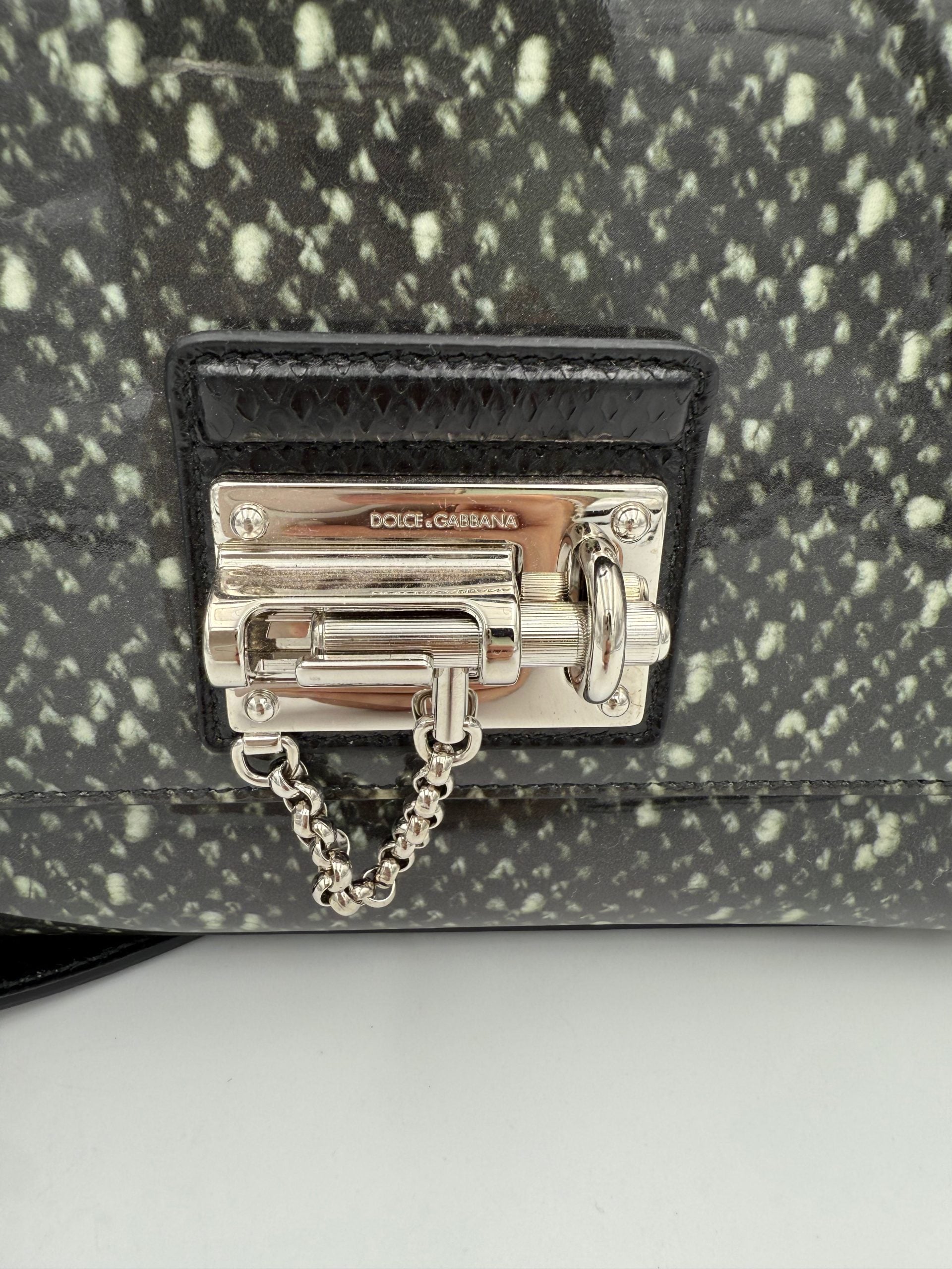 Dolce & Gabbana DOLCE & GABBANA Monica Python and Patent Handbag