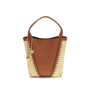 Chlo Beige Raffia Shoulder Bag