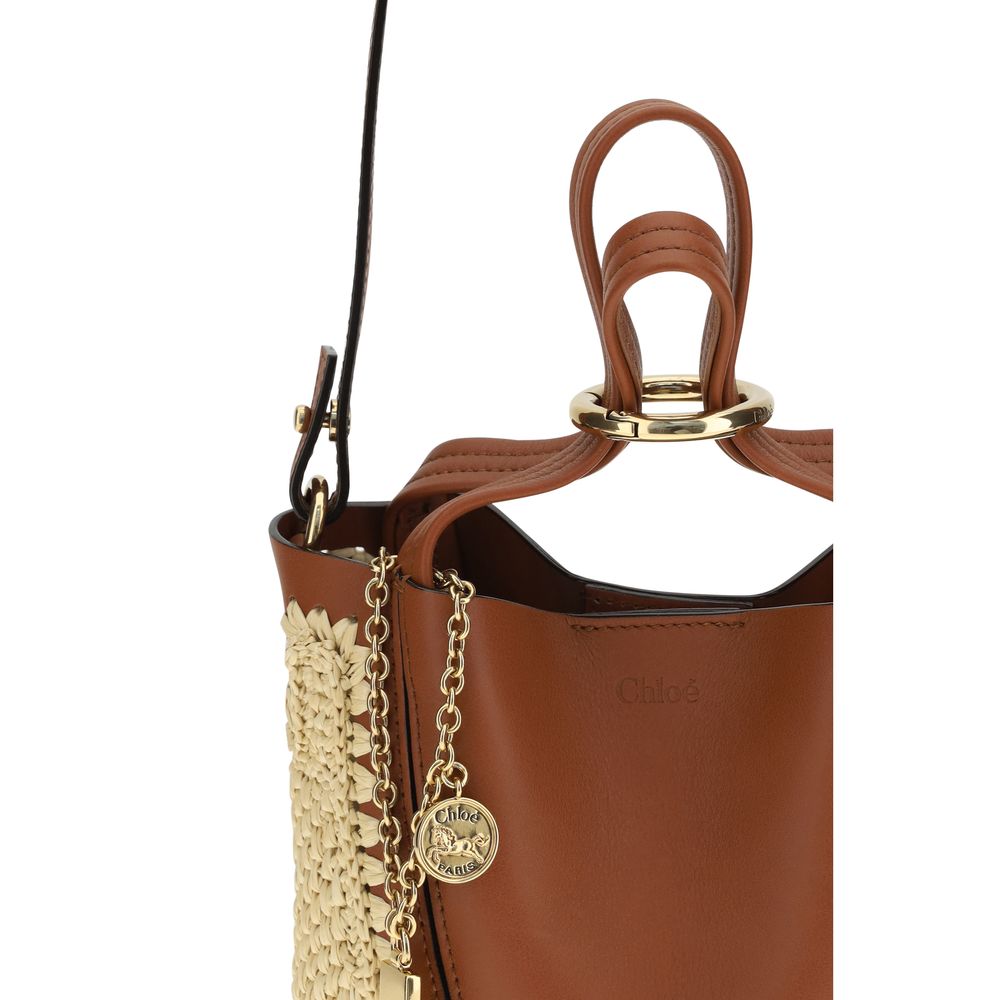 Chlo Beige Raffia Shoulder Bag
