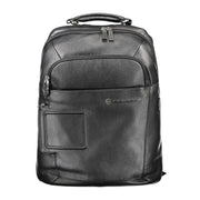 Piquadro Black Leather Men's Backpack