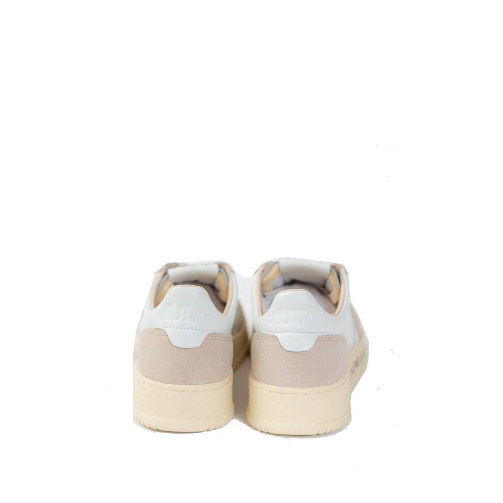 Autry Low Top Uomo in Pelle di Capra Bianca con Dettaglio Suede