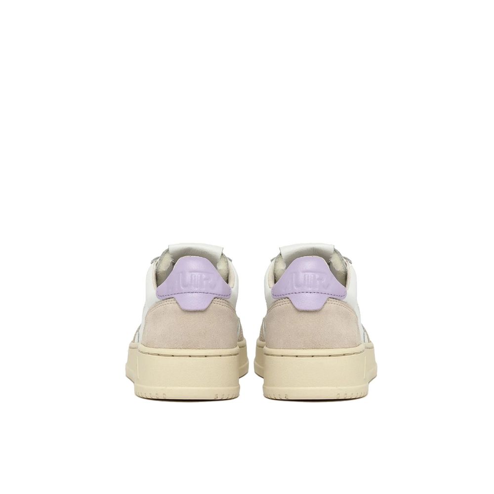Autry Medalist Low da Donna in Pelle Bianca con Dettaglio Suede