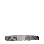 Cintura Burberry con Logo Frontale in Tessuto Beige Effetto Vintage