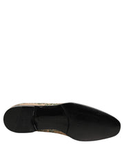 Dolce & Gabbana Beige Sequin Embroidery Dress Loafers Shoes