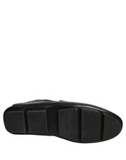 Dolce & Gabbana Black Deerskin Leather Driver Loafers Shoes