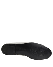 Dolce & Gabbana Silver Leather DG Logo Slip On Loafers Shoes