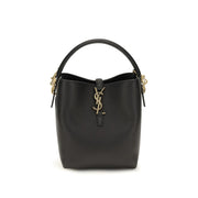Saint Laurent Black Calf Leather Bos Taurus Backet Bag