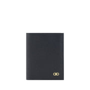 Ferragamo Black Calf Leather Bos Taurus Wallet