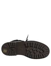 Dolce & Gabbana Black Trekking Fur Lace Leather Boots Shoes