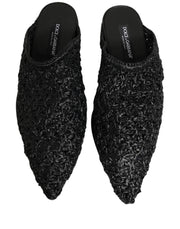 Dolce & Gabbana Black Mules Slides Slippers Men Flats Shoes