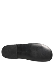 Dolce & Gabbana Black Fabric Woven Slides Sandals Flats Shoes