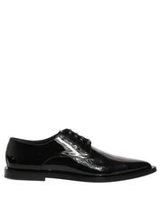 Dolce & Gabbana Black Leather Men Derby Dress Formal Shoes