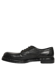 Dolce & Gabbana Black Leather Lace Up Derby Dress Men Shoes