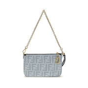 Fendi Blue Cotton Clutch Bag