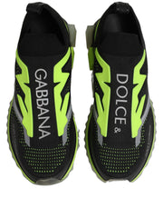Dolce & Gabbana Black Green Sorrento Low Top Sneakers Shoes