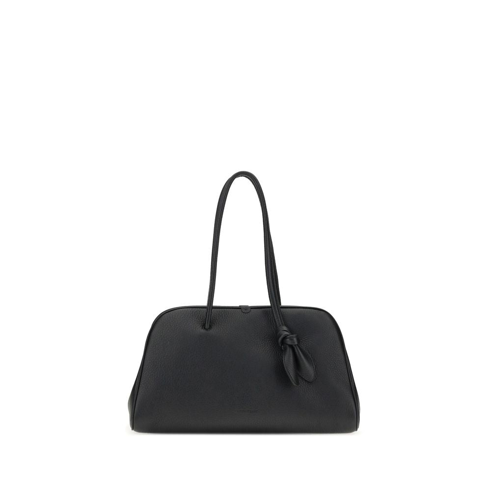 Borsa a Spalla Jacquemus Il Turismo Bowling Bag in Pelle Nera