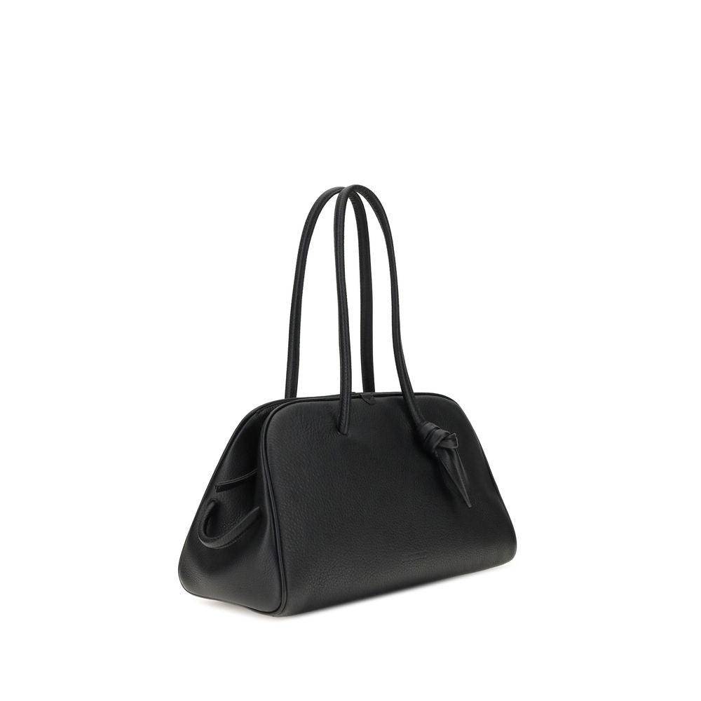 Borsa a Spalla Jacquemus Il Turismo Bowling Bag in Pelle Nera