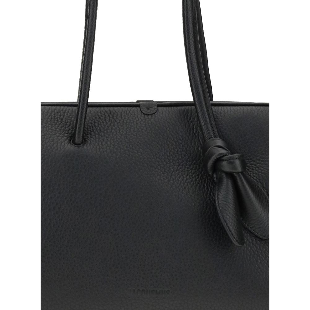 Borsa a Spalla Jacquemus Il Turismo Bowling Bag in Pelle Nera