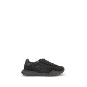 Dolce & Gabbana Black Calf Leather Bos Taurus Chunky Sneakers