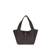 Saint Laurent Brown Calf Leather Bos Taurus Shoulder Bag