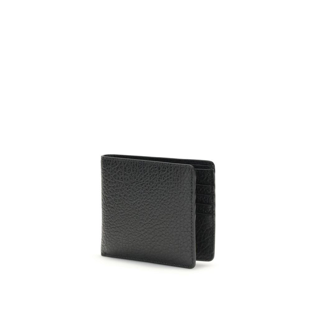 Maison Margiela Portafoglio a Libro in Pelle Vitello Grained Nero
