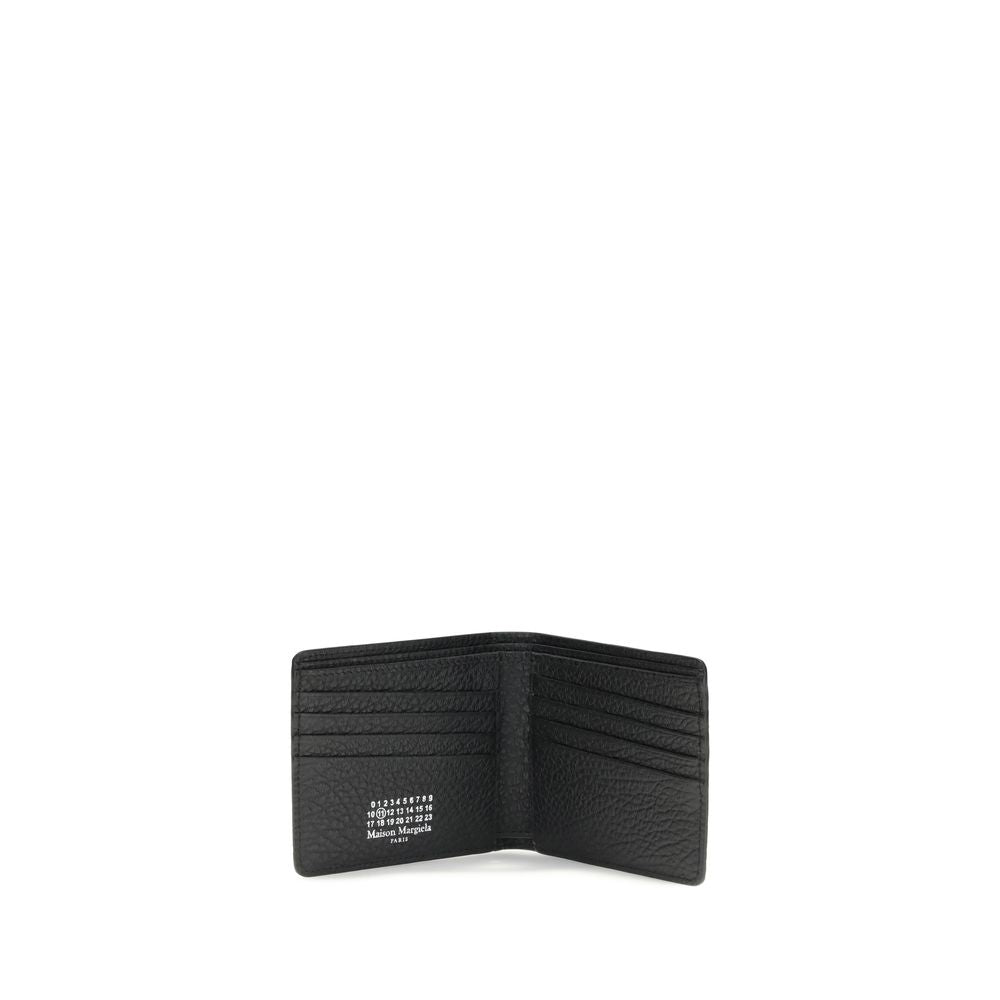 Maison Margiela Portafoglio a Libro in Pelle Vitello Grained Nero