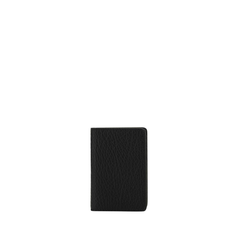Maison Margiela Portacarte a Libro in Pelle Vitello Grained Nero