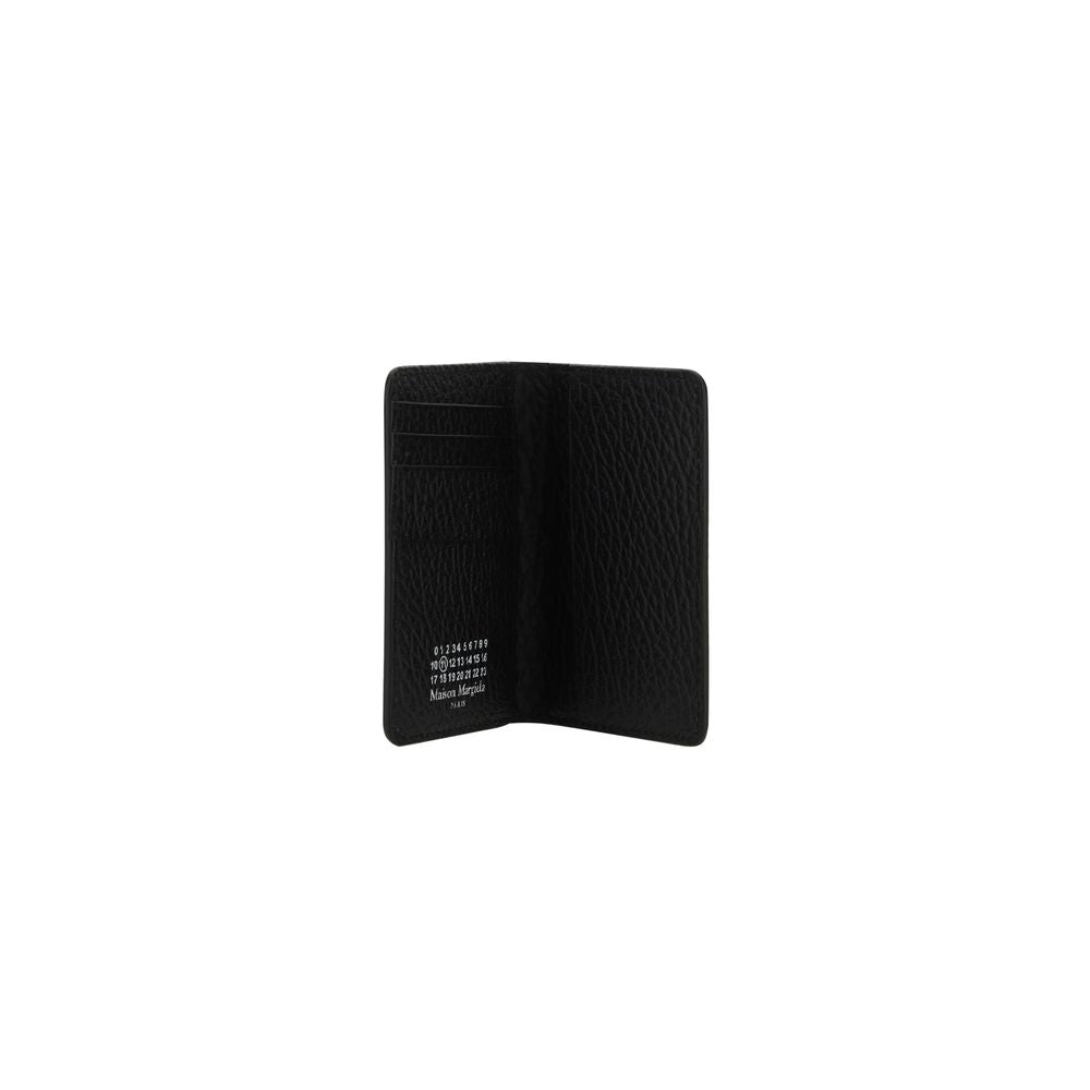 Maison Margiela Portacarte a Libro in Pelle Vitello Grained Nero