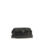 Moschino Black Goatskin Clutch Bag