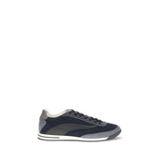 Brunello Cucinelli Blue Suede Leather Low Top Sneakers
