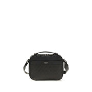 Ferragamo Black Calf Leather Bos Taurus Shoulder Bag