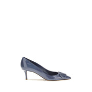 Valentino Garavani Blue Calf Leather Bos Taurus High Heel Pumps