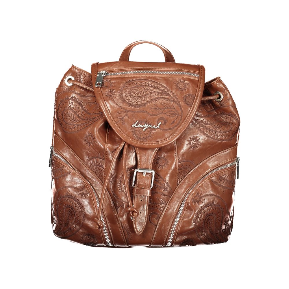 Zaino da donna Desigual in poliuretano marrone