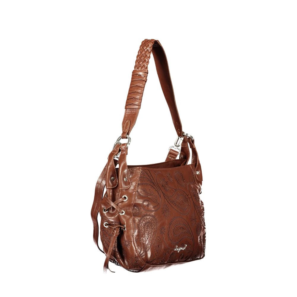 Borsa da donna Desigual in poliuretano marrone
