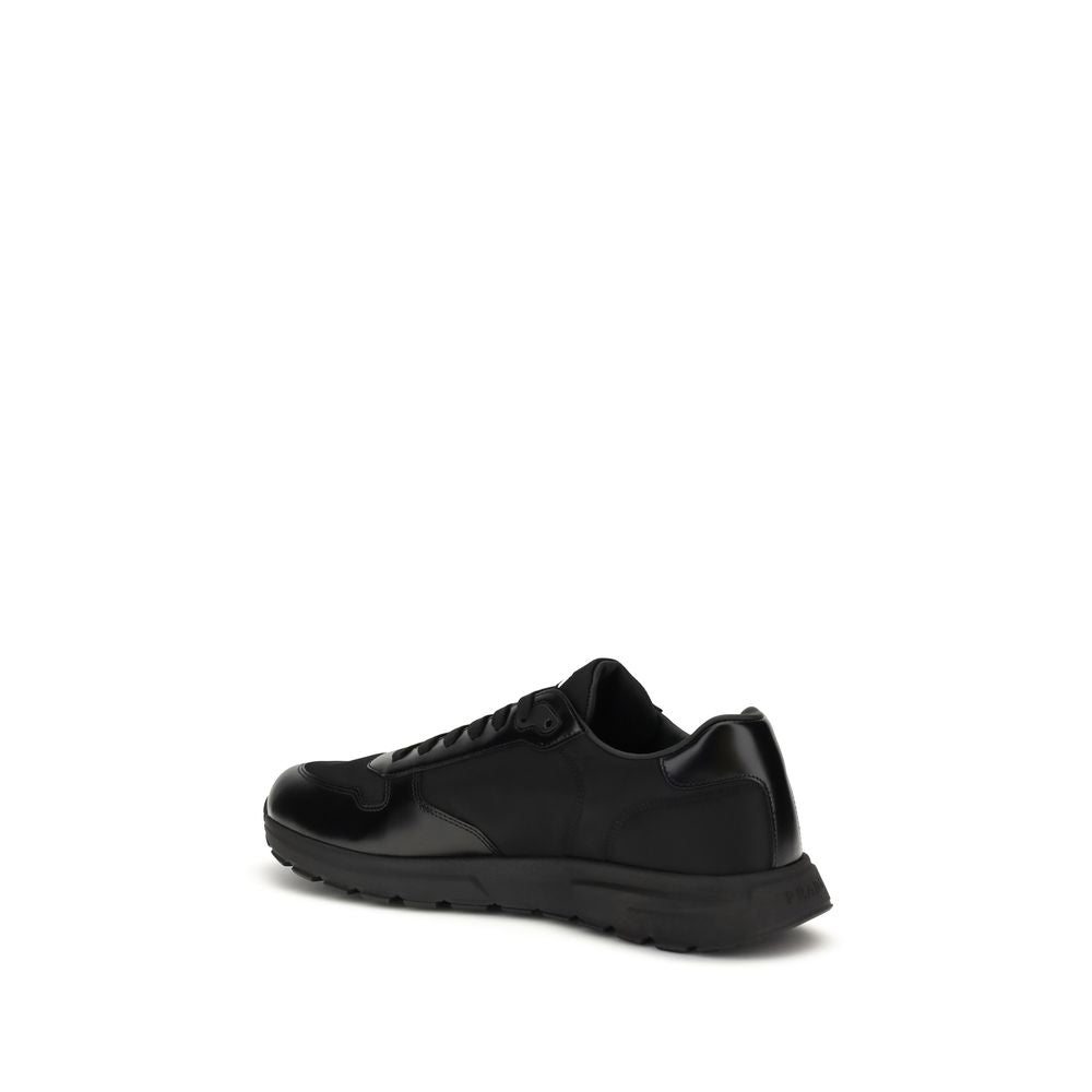 Prada Prax 01 Sneakers Nere in Re-Nylon e Pelle Spazzolata