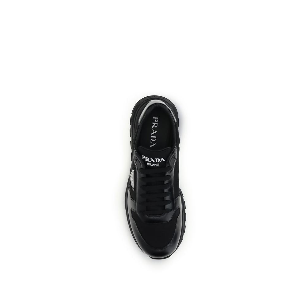 Prada Prax 01 Sneakers Nere in Re-Nylon e Pelle Spazzolata
