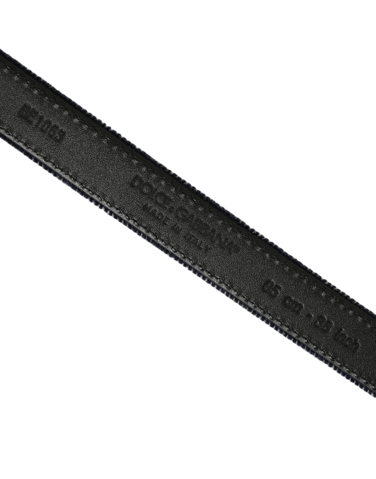 Dolce & Gabbana Dark Blue Velvet Gold-Tone Metal Buckle Belt