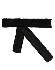Dolce & Gabbana Black Velvet Wrap Around Tie Belt