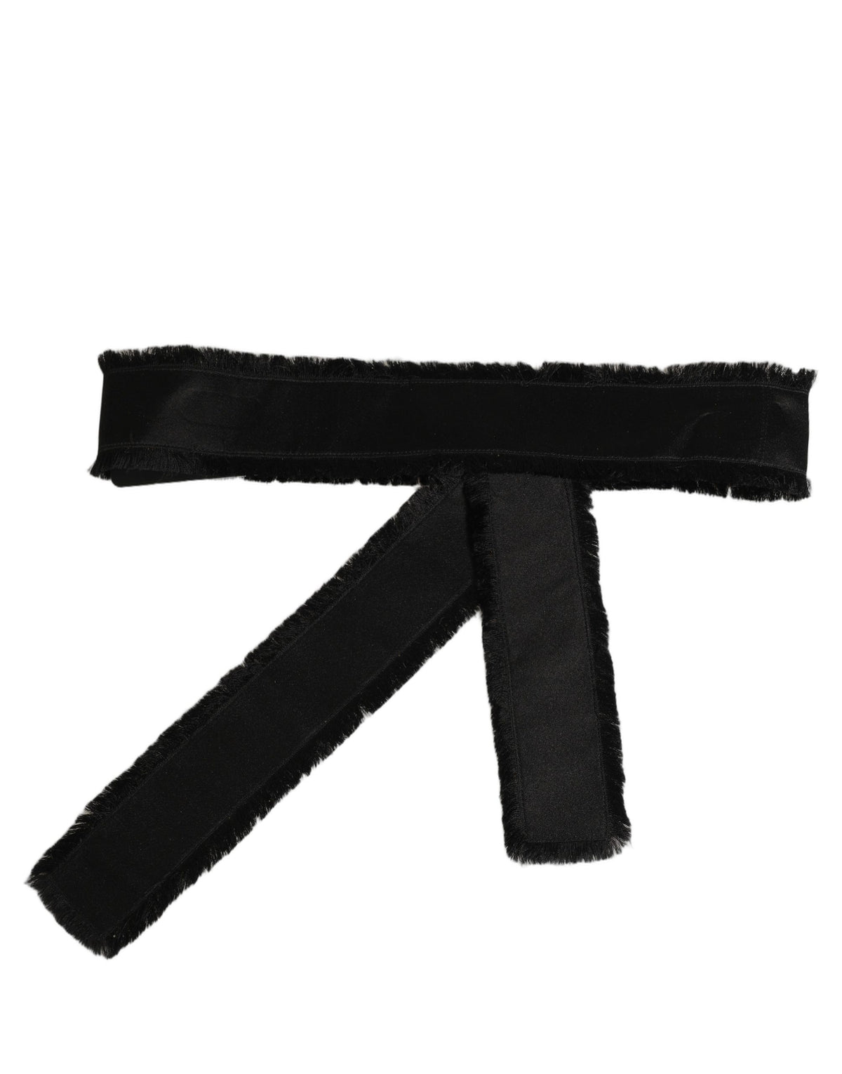 Dolce & Gabbana Black Velvet Wrap Around Tie Belt