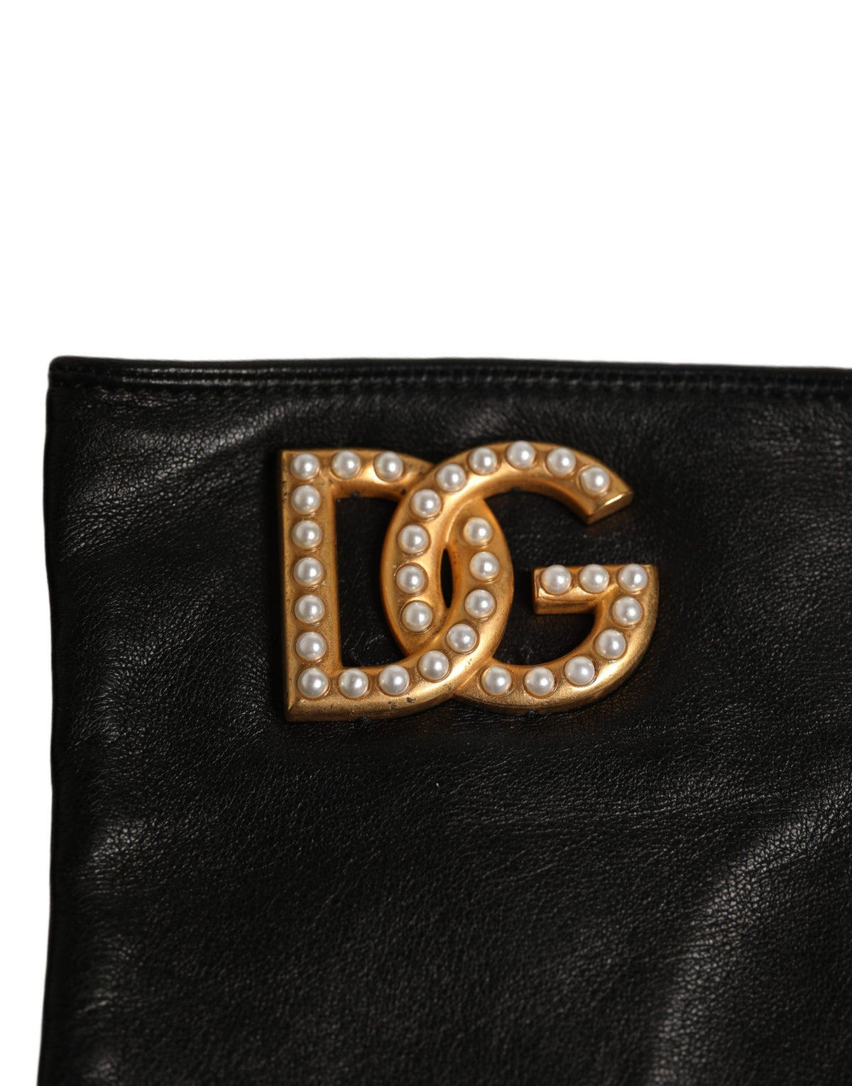 Dolce & Gabbana Black Embellished Wrist-Length Fingerless Gloves
