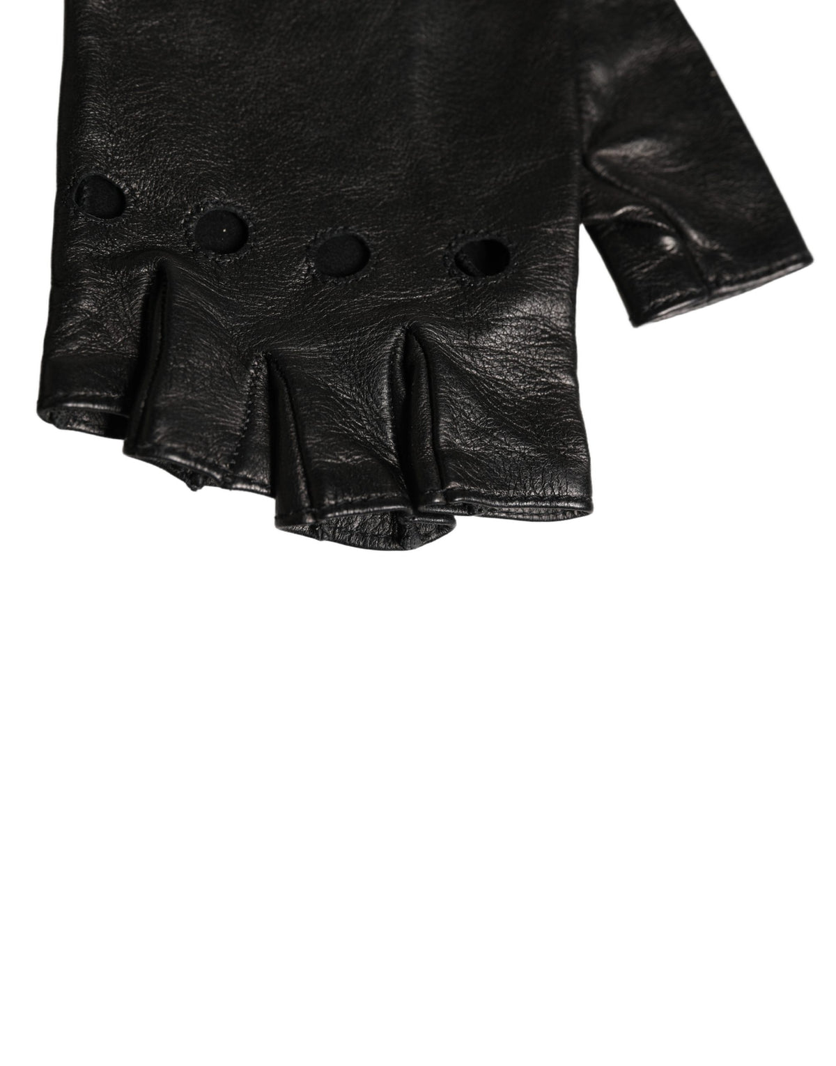 Dolce & Gabbana Black Embellished Wrist-Length Fingerless Gloves