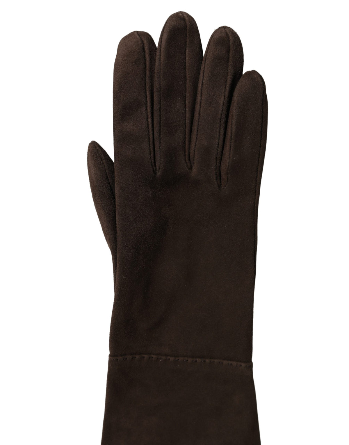 Dolce & Gabbana Brown Genuine Leather Suede Elbow-Length Gloves
