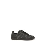 Maison Margiela Black Bos Taurus Calf Leather Low-Top Sneakers